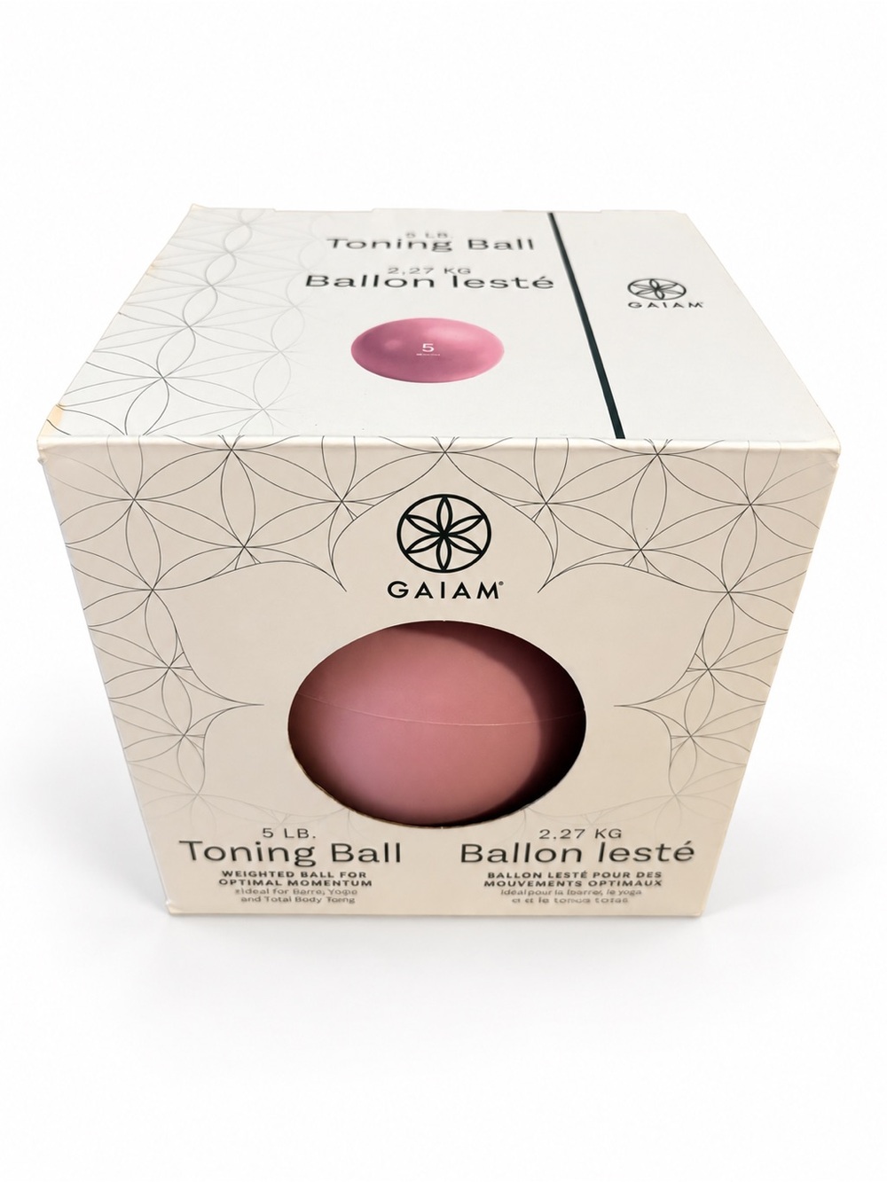 Gaiam 5 lb Toning Ball – Pink Pilates & Fitness Weighted Ball